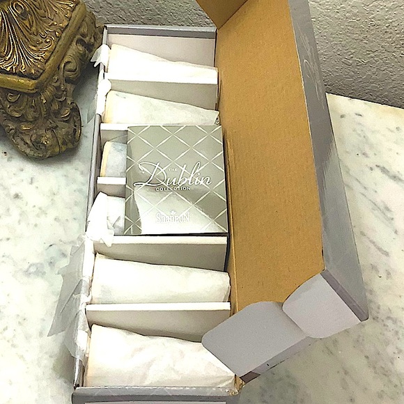 GODINGER DUBLIN CRYSTAL VODKA SHOOTERS GOLD TRIM SET OF 6 - Picture 7 of 8